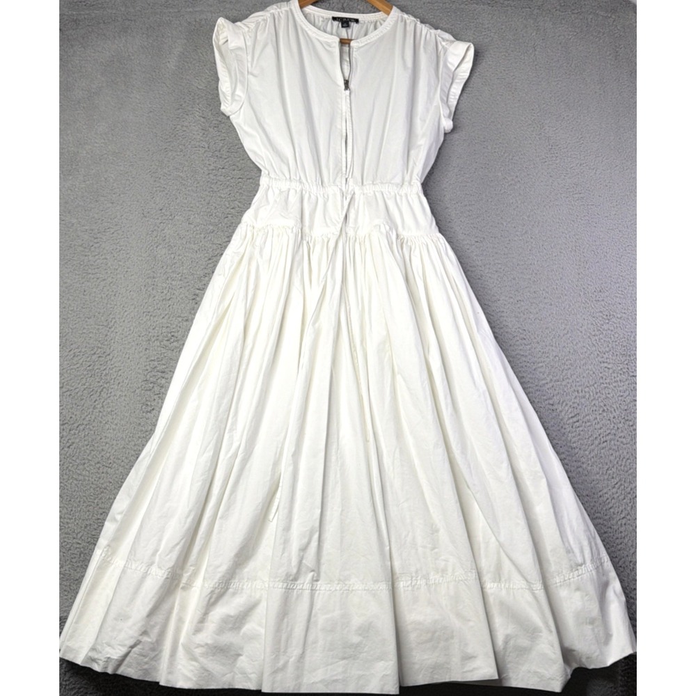 J.Crew Dress Womens Size XS Drop-Waist Poplin White Short Sleeve NWOT J.Crew